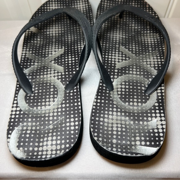 Roxy Playa Black and White Flip flops Women’s Size 8/9 - Picture 5 of 12